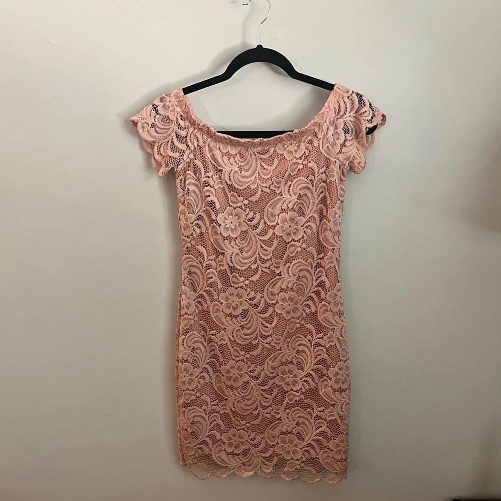 Pink lace dress